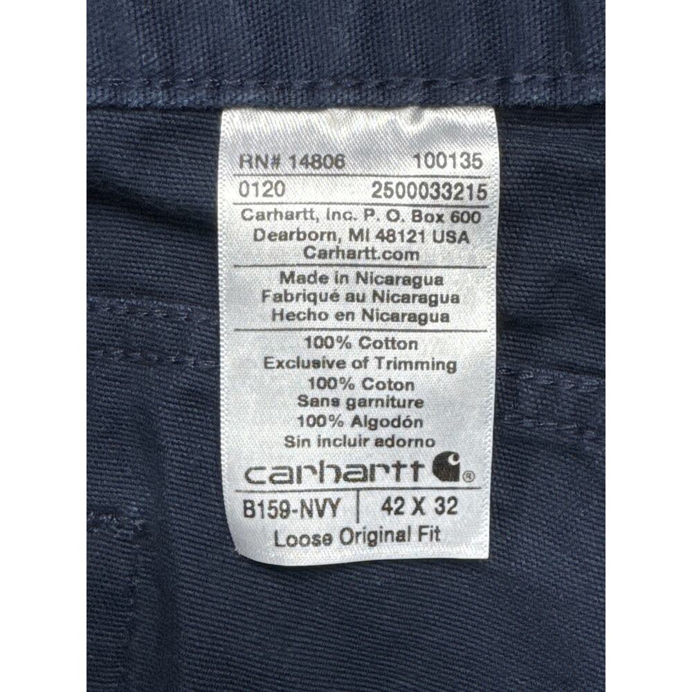 Carhartt Men's Loose Original Fit Navy Blue Pants - Size 42x32 (40x31) - Picture 5 of 5